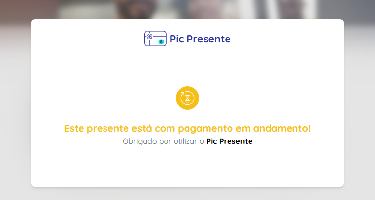 Pagamento em andamento